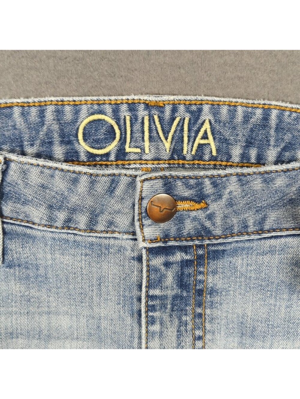 Kimes Ranch Jeans Womens 12x32 Blue Olivia Wide Leg Raw Hem High Rise Western